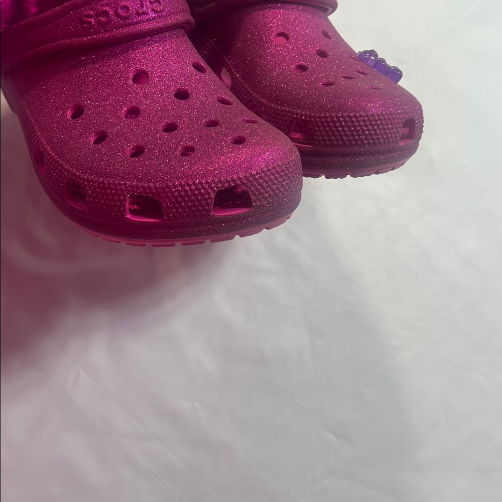 Crocs W9 M7 pink glitter - like new - Picture 5 of 6